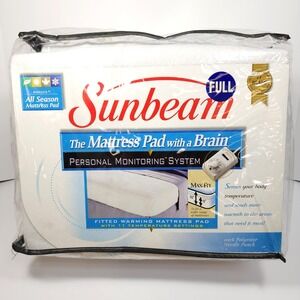 NIB VTG  Sunbeam Heated Mattress Pad "With a Brain" Full Size fitted 11 Setting